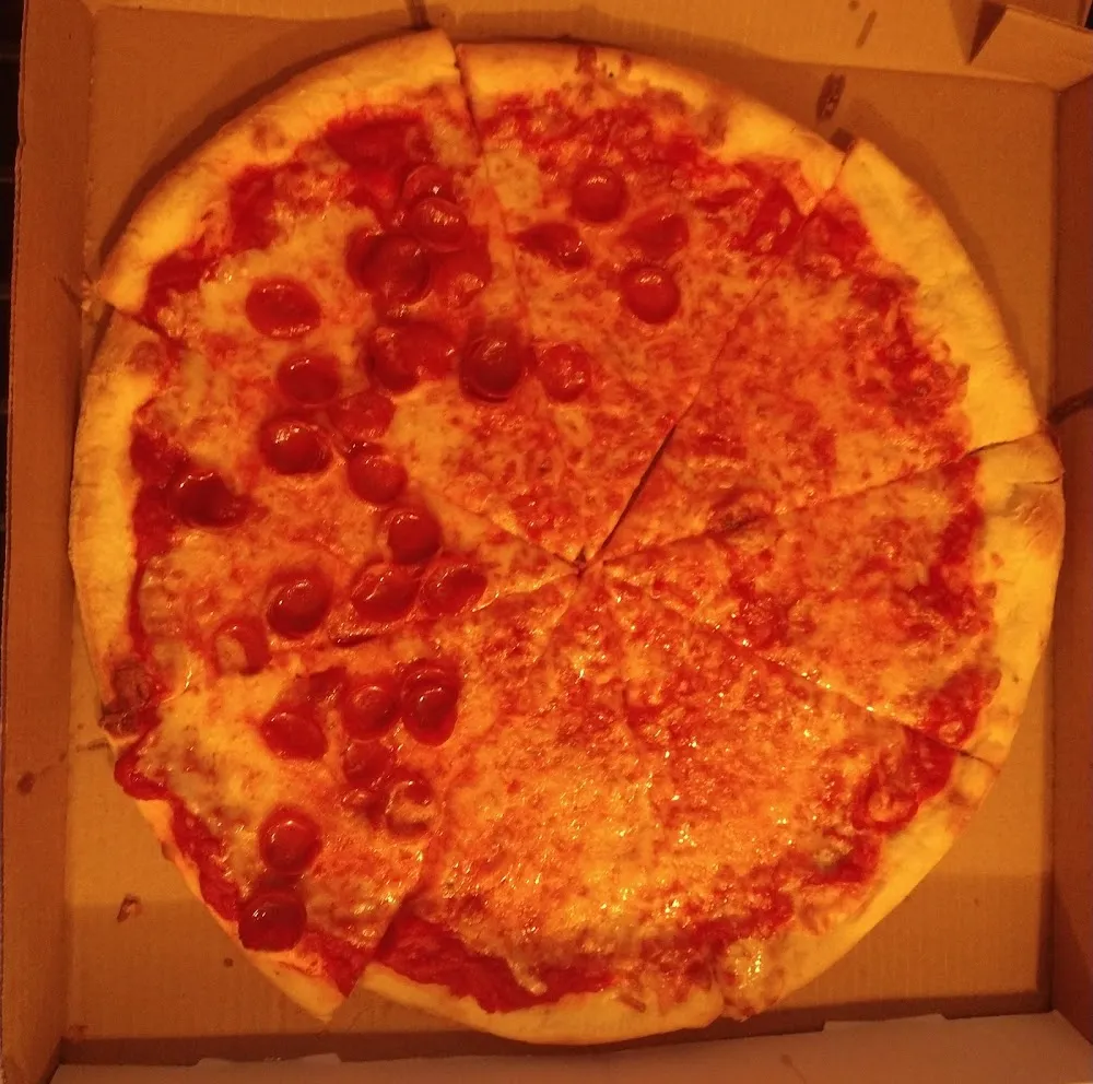 Half Cheese Half Pepperoni Pizza
